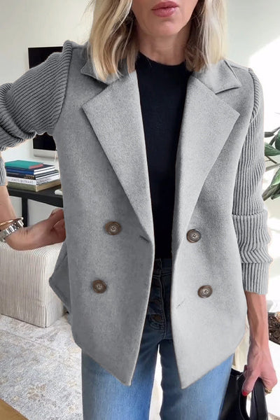 Ara™ | Elegant Women's Blazer with a Modern Knitted Sleeve Design for Women