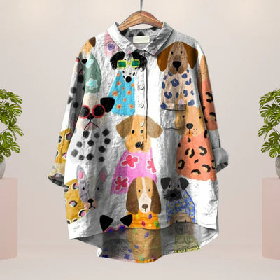 Gerda™ | Ladies Dog Art Shirt