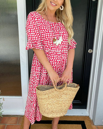 Lena™ | Breezy Polka Dot Midi Dress