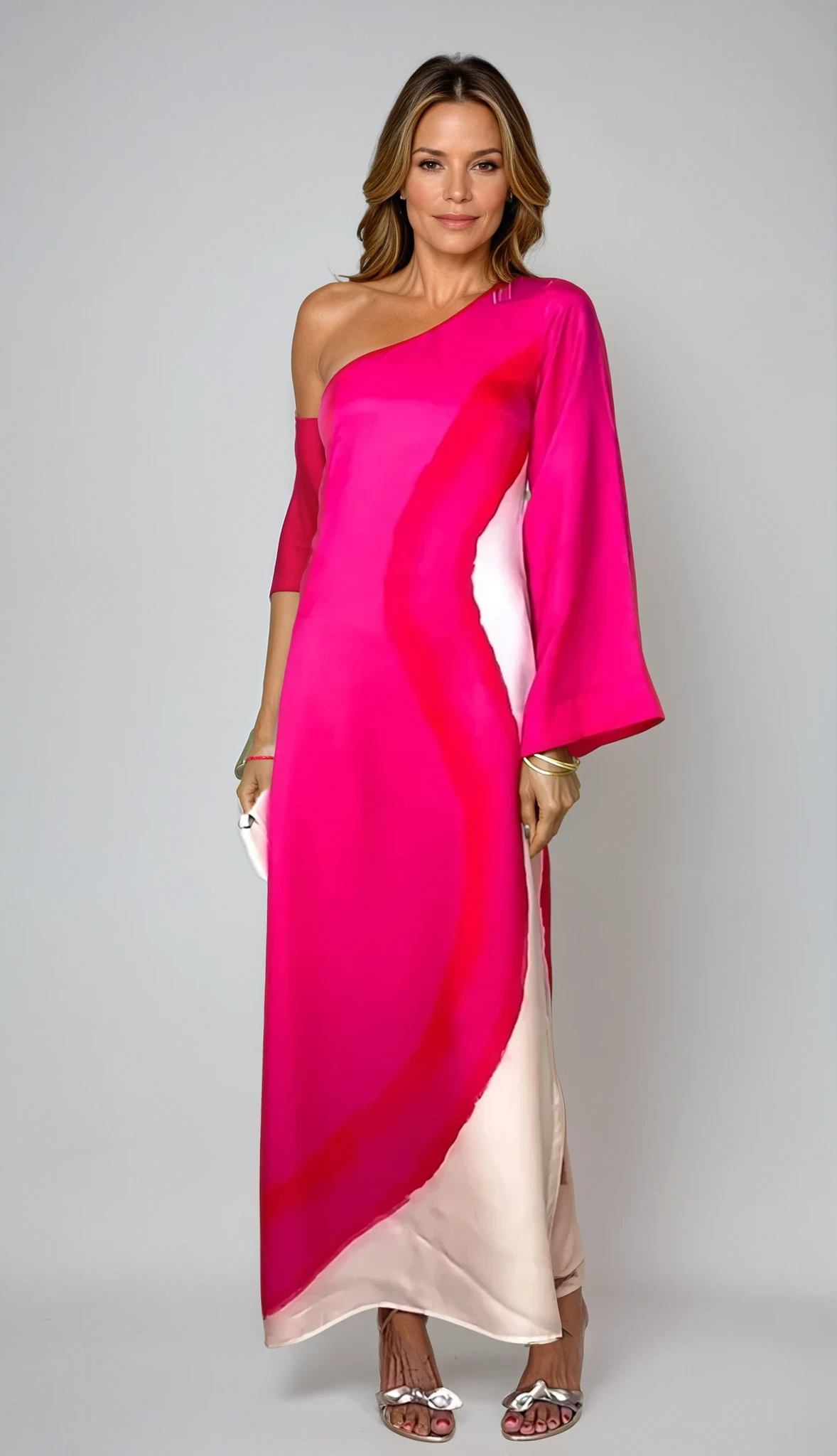 Marigold™ | One Shoulder Long Sleeve Maxi Dress