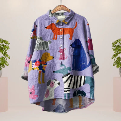 Gerda™ | Ladies Dog Art Shirt