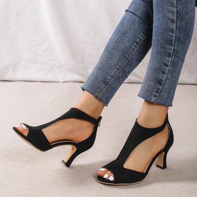 Elvira™| Peep Toe T-Strap High Heels