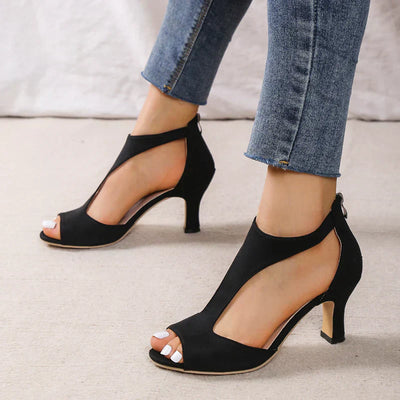 Elvira™| Peep Toe T-Strap High Heels