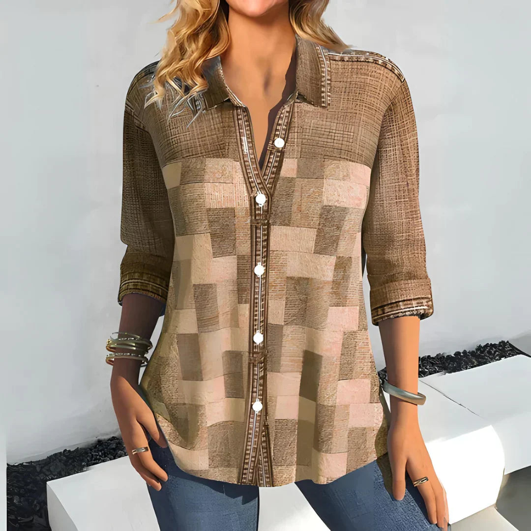 Hazel™ | Classic Checkered Blouse